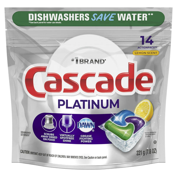 Cascade Platinum ActionPacs Dishwasher Detergent Pods, Lemon, 14 Ct EasyOptionXY LLC