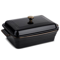 Thyme & Table 13" Stoneware Covered Baking Dish, Onyx EasyOptionXY LLC