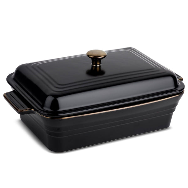Thyme & Table 13" Stoneware Covered Baking Dish, Onyx EasyOptionXY LLC