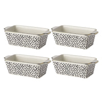 Thyme & Table 7" Ceramic Mini Loaf Dish for Bake & Serve 4-Piece Set, Dot EasyOptionXY LLC