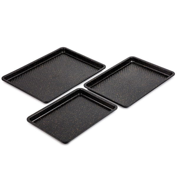 Thyme & Table Nonstick Sheet Pan 3-Piece Set, Black EasyOptionXY LLC
