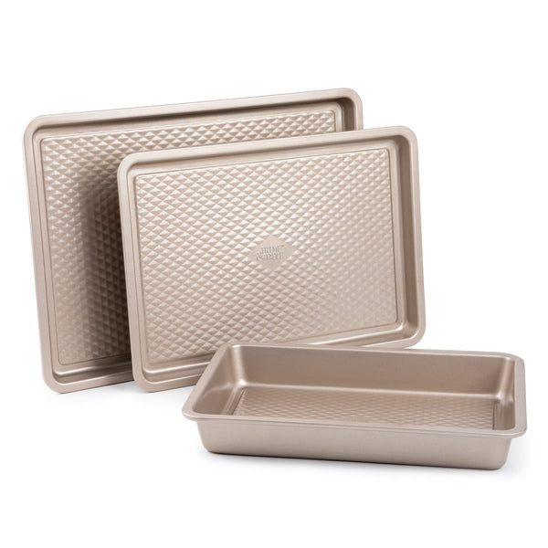 Thyme & Table Non-Stick Aluminized Steel Baking 3pc Set, Champagne Gold EasyOptionXY LLC