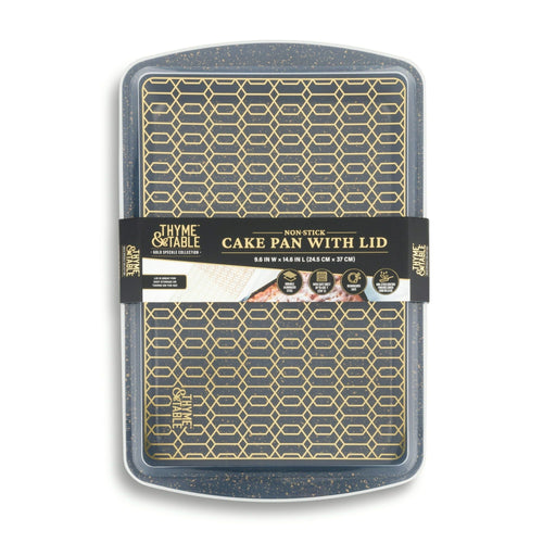 Thyme & Table Nonstick 9"x14" Cake Pan with Lid, Black EasyOptionXY LLC
