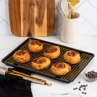 Thyme & Table 12"x17" Nonstick Baking Sheet & Cooling Rack Set, Black EasyOptionXY LLC