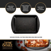Thyme & Table Nonstick Aluminized Steel Lasagna Pan, Black EasyOptionXY LLC