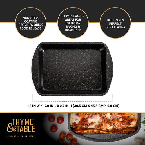 Thyme & Table Nonstick Aluminized Steel Lasagna Pan, Black EasyOptionXY LLC
