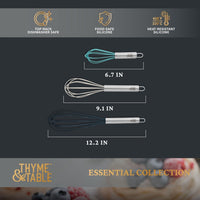 Thyme & Table 3-Piece Silicone Whisk Set EasyOptionXY LLC