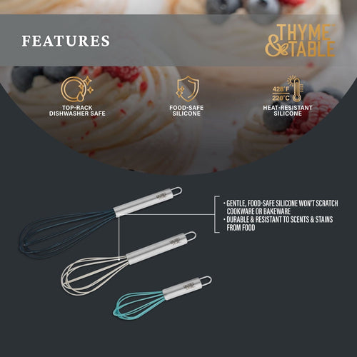 Thyme & Table 3-Piece Silicone Whisk Set EasyOptionXY LLC