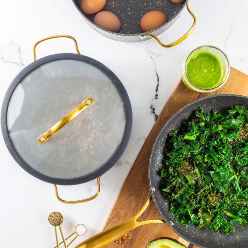 Thyme & Table Non-Stick 12-Piece Signature Cookware Set, Black & Gold EasyOptionXY LLC