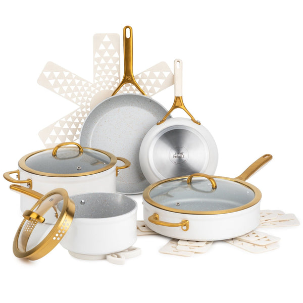 Thyme & Table Non-Stick 12-Piece Supreme Cookware Set, Cream EasyOptionXY LLC