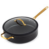 Thyme & Table Non-Stick 5 QT Signature Saute Pan with Glass Lid, Black & Gold EasyOptionXY LLC