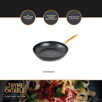 Thyme & Table Non-Stick 12" Signature Fry Pan, Black & Gold EasyOptionXY LLC