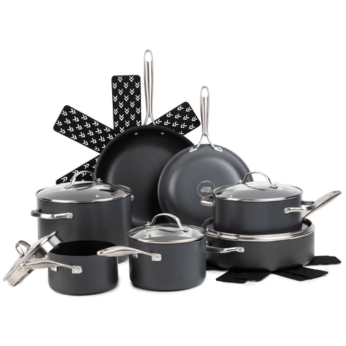 Thyme & Table Non-Stick 15-Piece Hard Anodized Cookware Set EasyOptionXY LLC
