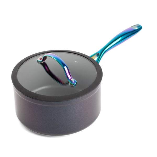 Thyme & Table Non-Stick 2.5 QT Signature Sauce Pan with Glass Lid, Rainbow EasyOptionXY LLC