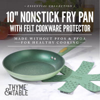 Thyme & Table Non-Stick 10 Inch Fry Pan with Stainless Steel Base, Green EasyOptionXY LLC