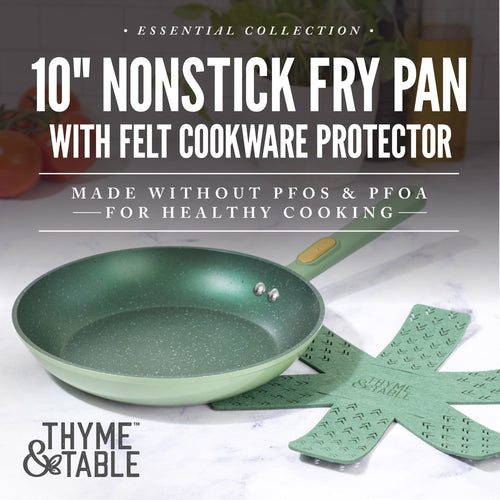 Thyme & Table Non-Stick 10 Inch Fry Pan with Stainless Steel Base, Green EasyOptionXY LLC