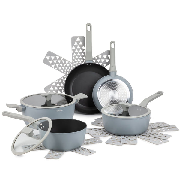 Thyme & Table Nonstick Eden Cookware, 12-Piece Set, Cool Grey EasyOptionXY LLC