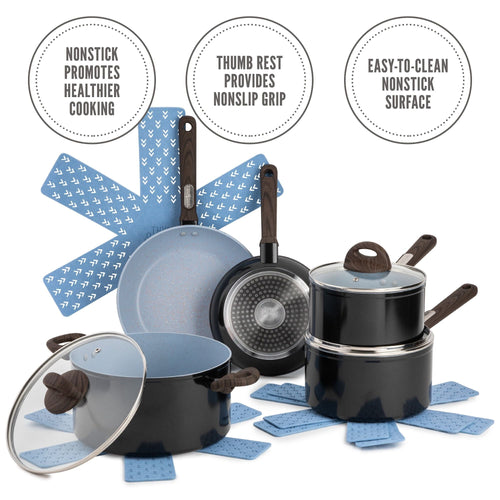 Thyme & Table Non-Stick 12 Piece Cookware Set, Robin Egg Blue EasyOptionXY LLC