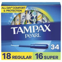 Tampax Pearl Tampons Duo Multipack with LeakGuard Braid, Regular/Super Absorbency, 34 Ct EasyOptionXY LLC