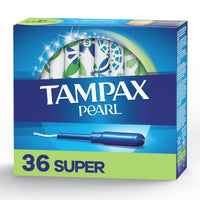 Pearl Tampons, with LeakGuard Braid, Super Absorbency, Unscented, 36 Count EasyOptionXY LLC