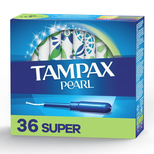 Pearl Tampons, with LeakGuard Braid, Super Absorbency, Unscented, 36 Count EasyOptionXY LLC