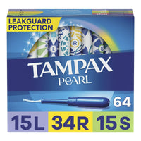 Tampax Pearl Tampons Trio Multipack with LeakGuard Braid, Light/Regular/Super Absorbency, 64 Ct EasyOptionXY LLC