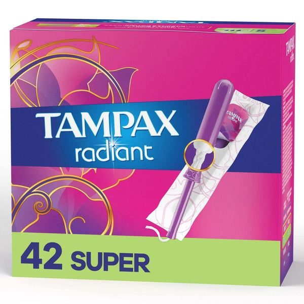 Tampax Radiant Tampons with LeakGuard Braid, Supber Absorbency, 42 Count EasyOptionXY LLC