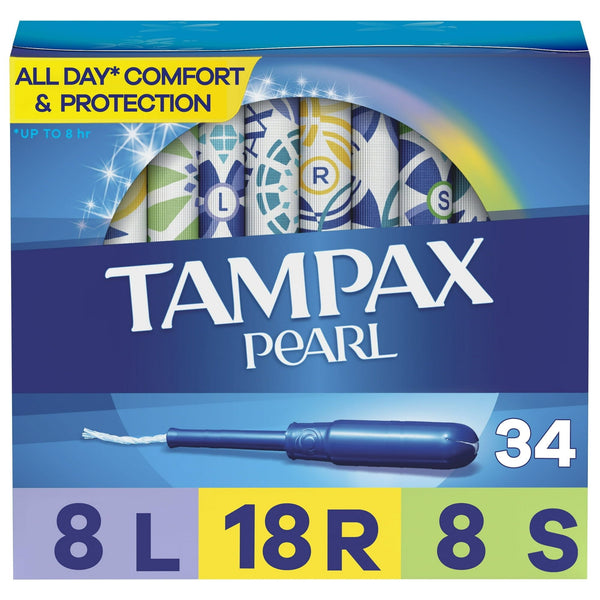 Tampax Pearl Tampons Trio Multipack with LeakGuard Braid, Light/Regular/Super Absorbency, 34 Ct EasyOptionXY LLC