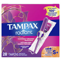Tampax Radiant Tampons with LeakGuard Braid, Super Plus Absorbency, 28 Count EasyOptionXY LLC