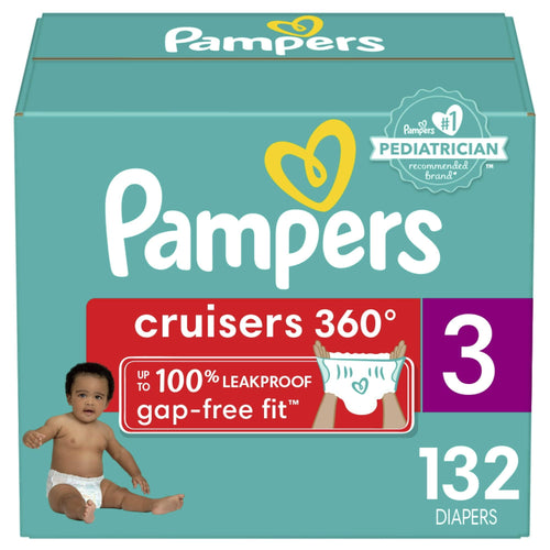 Pampers Cruisers 360 Fit Diapers, Active Comfort, Size 3, 132 Count EasyOptionXY LLC