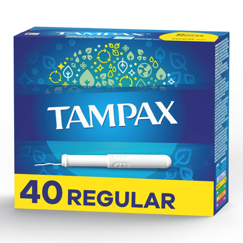 Tampax Cardboard Tampons Regular Absorbency, Anti-Slip Grip, LeakGuard Skirt, Unscented, 40 Count EasyOptionXY LLC