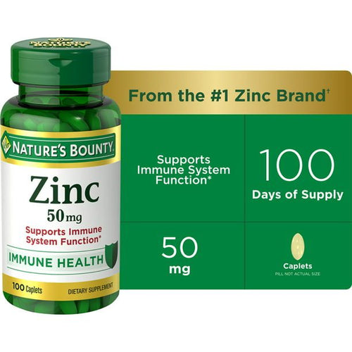 Nature's Bounty Zinc; Immune Support Supplement; 50 mg; 100 Caplets EasyOptionXY LLC