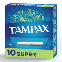 Tampax Cardboard Tampons Super Absorbency, Anti-Slip Grip, LeakGuard Skirt, Unscented, 10 Count EasyOptionXY LLC