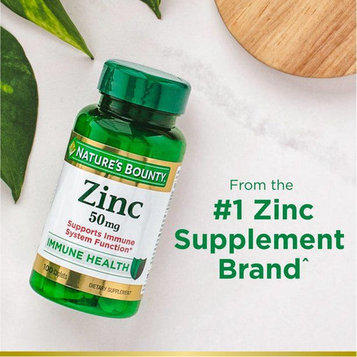 Nature's Bounty Zinc; Immune Support Supplement; 50 mg; 100 Caplets EasyOptionXY LLC