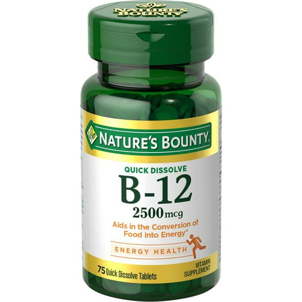 Nature's Bounty Vitamin B12 Quick Dissolve Tablets; 2500 mcg; 75 Count EasyOptionXY LLC