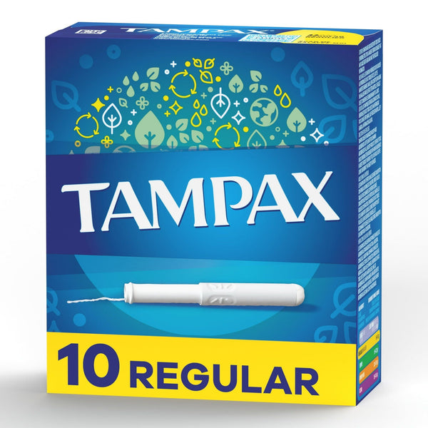 Tampax Cardboard Tampons Regular Absorbency, Anti-Slip Grip, LeakGuard Skirt, Unscented, 10 Count EasyOptionXY LLC