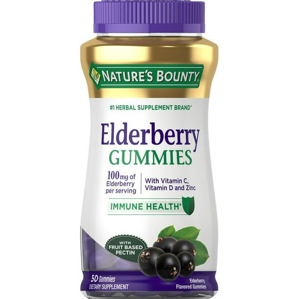 Nature's Bounty Elderberry with Vitamin and Zinc; Immune Support Gummies; 50 Count EasyOptionXY LLC
