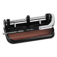 Swingline 40-Sheet Heavy-Duty Lever Action 2-to-7-Hole Punch, 11/32" Hole, Black/Woodgrain EasyOptionXY LLC