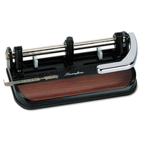 Swingline 40-Sheet Heavy-Duty Lever Action 2-to-7-Hole Punch, 11/32" Hole, Black/Woodgrain EasyOptionXY LLC