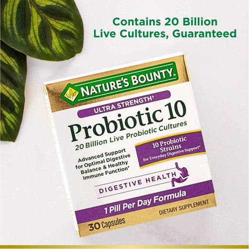 Nature's Bounty Ultra Strength Probiotic 10 Capsules; 30 Count EasyOptionXY LLC