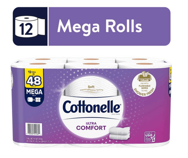 Cottonelle Ultra Comfort Toilet Paper, 12 Mega Rolls EasyOptionXY LLC