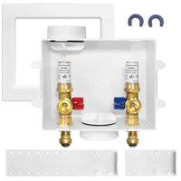 1/2" Push Fit Inlet, Washing Machine Outlet Box, with Copper Arrestor, with Center Drain Plumbingsell