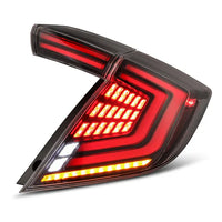 AlphaRex 16-21 Honda Civic Hatchback NOVA-Series Prismatic LED Tail Lights Black Smoke OffRoadUSA.com