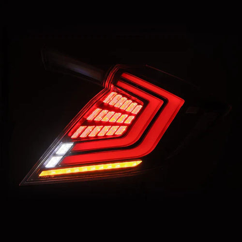 AlphaRex 16-21 Honda Civic Hatchback NOVA-Series Prismatic LED Tail Lights Clear Smoke OffRoadUSA.com