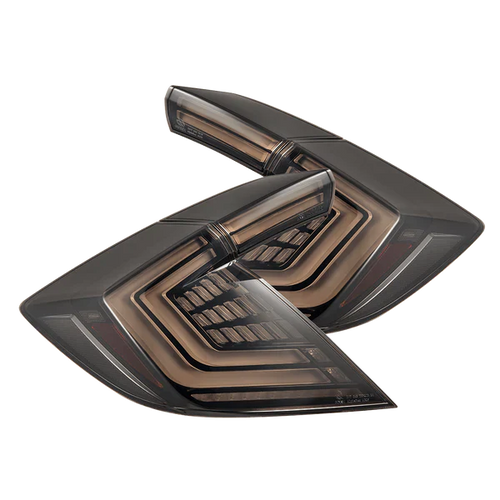 AlphaRex 16-21 Honda Civic Hatchback NOVA-Series Prismatic LED Tail Lights Black Smoke OffRoadUSA.com