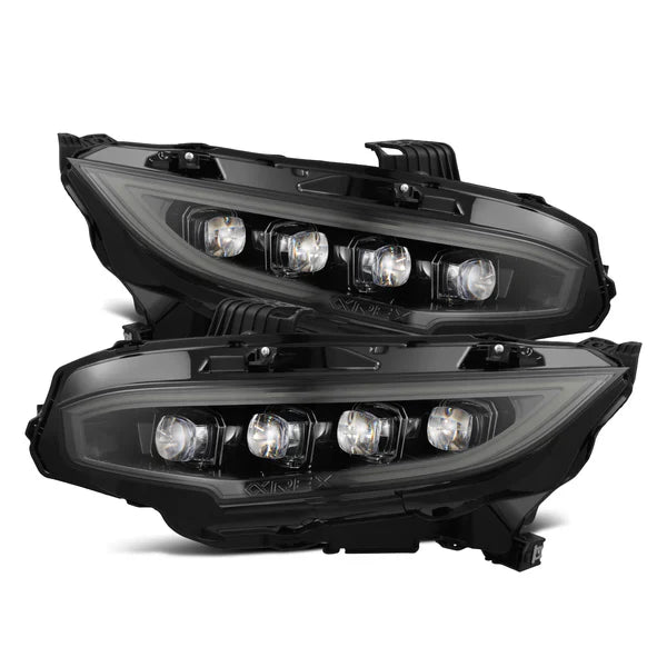 AlphaRex 16-21 Honda Civic NOVA-Series LED Projector Headlights Alpha-Black OffRoadUSA.com