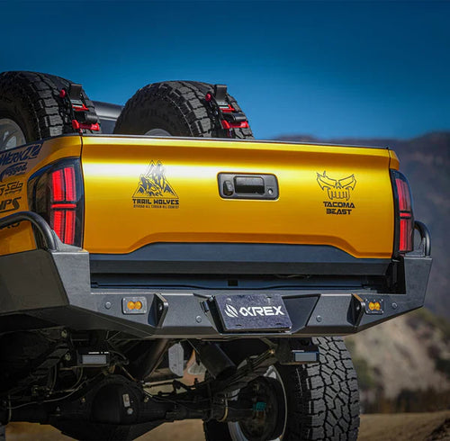 AlphaRex 16-23 Toyota Tacoma NOVA-Series Prismatic LED Tail Lights Black OffRoadUSA.com