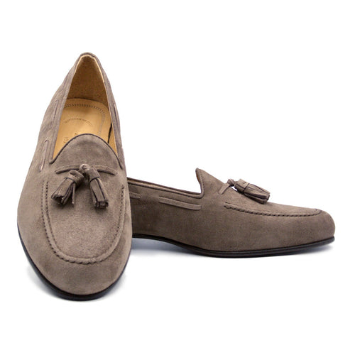Zelli Italia 16-580-MOC NAPLES Italian Kid Suede Tassel Loafer, Mocha