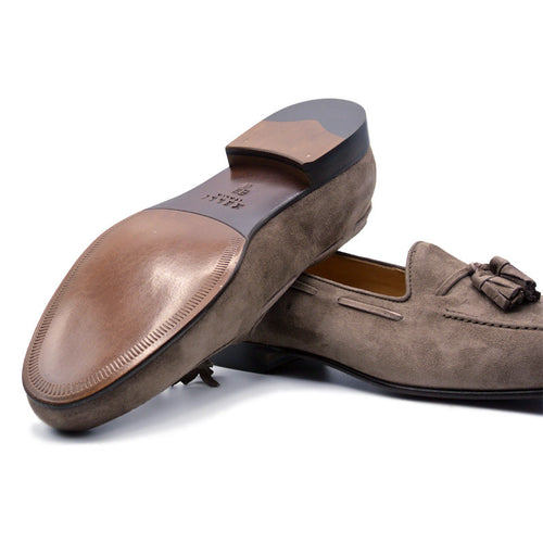 Zelli Italia 16-580-MOC NAPLES Italian Kid Suede Tassel Loafer, Mocha