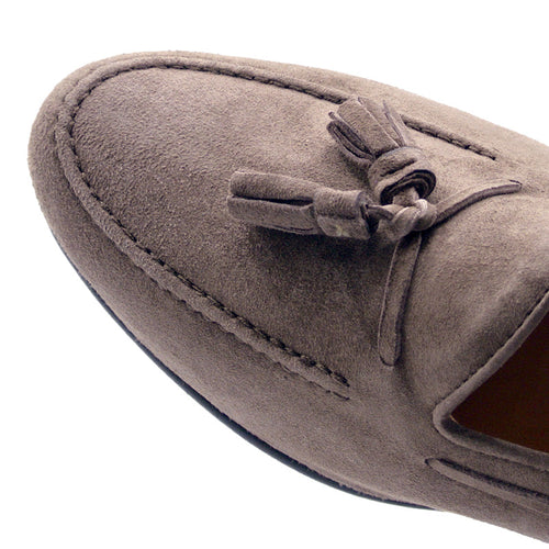 Zelli Italia 16-580-MOC NAPLES Italian Kid Suede Tassel Loafer, Mocha